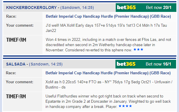 themastarata's tweet photo. As an aside match bet - & not completely bc I like to disagree with 'the experts' all the time but whoever dishes out the Stars @ Timeform - at least Knickerbockerglory 3* earned his previous #fasttime in the mud as opposed to Salsada 4* on 'gd... https://t.co/EZfZGP8B6Y