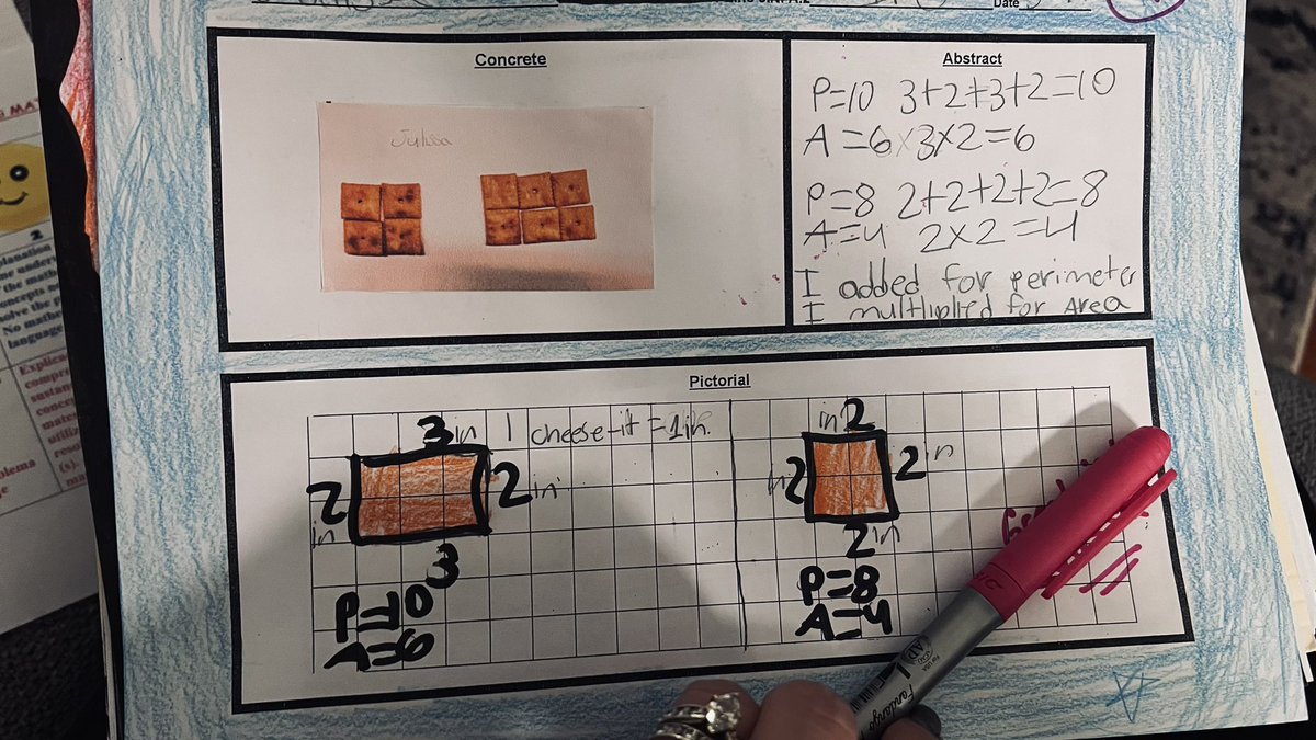 JanetColoma's tweet photo. Such a fun, hands-on and memorable activity for Area & Perimeter. Ss loved it!😍 #mathcanbefun https://t.co/tZ9HSsGqqh