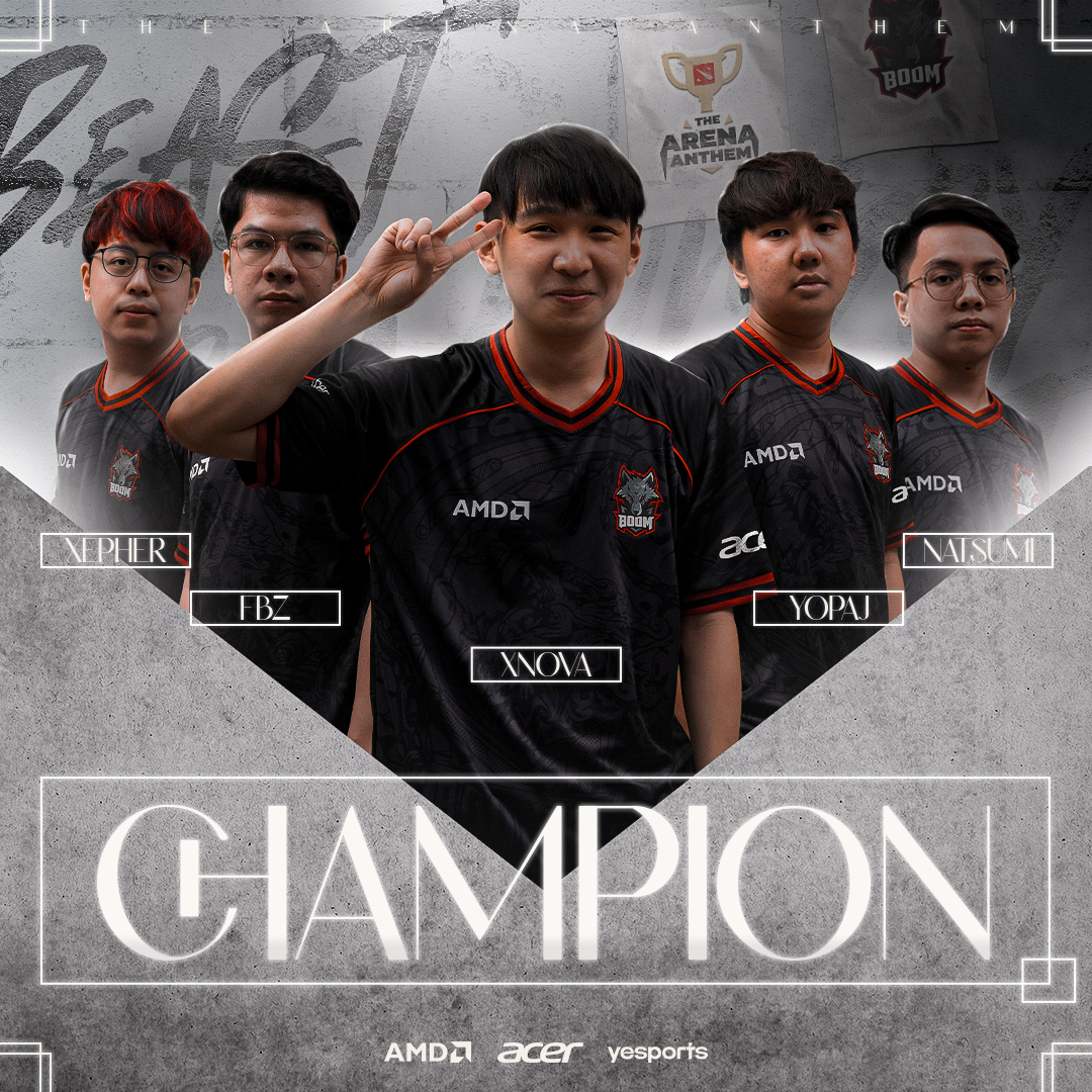 REVERSE SWEEP COMPLETE!

We are your The Arena Anthem Moon Studio Dota 2 champions! 🏆

We'll take this win as a momentum going forward towards Division 2! 🔥

Thank you everyone for the support!

#HungryBeast