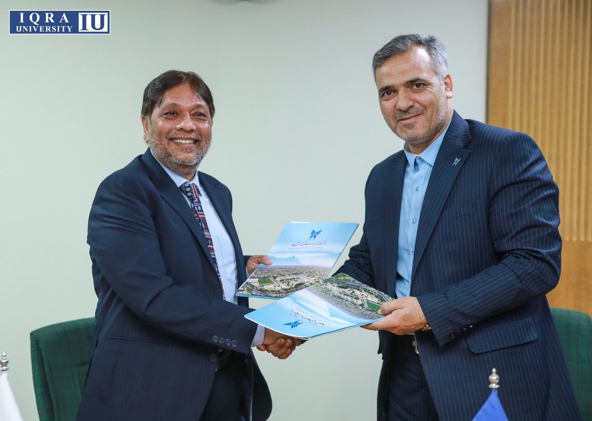 IqraUniOfficial's tweet photo. Iqra University and Islamic Azad University, Iran signed a 𝐌𝐞𝐦𝐨𝐫𝐚𝐧𝐝𝐮𝐦 𝐨𝐟 𝐔𝐧𝐝𝐞𝐫𝐬𝐭𝐚𝐧𝐝𝐢𝐧𝐠 (MoU), collaborating in the domains of joint educational and research programmes, cultural tours, and exchange semesters.
#MOU #IslamicAzadUniversity #IqraUniversity https://t.co/u57aDO6tsK