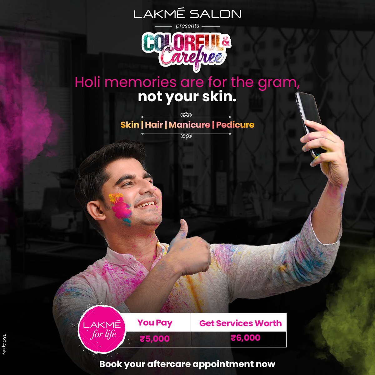 Keep the party memories and ditch the skin troubles with Lakmé Salon. 

Book your Holi aftercare appointment now. 

#LakméSalon #Holi #Holi2023 #Trendsetter #HappyYou #SkinCare #HairCare #NailCare #Manicure #Pedicure #LakmeforLife
