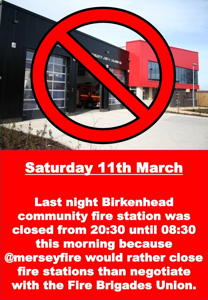 fbumerseyside's tweet photo. Last night there was NO FIRE COVER at Toxteth,Birkenhead,Liverpool city centre &amp; Kensington is on a 30 minute delay from 20:30-08:30. A huge area of @MerseyFire dangerously under resourced! @KimJohnsonMP @PaulaBarkerMP @IanByrneMP @MickWhitleyMP @MetroMayorSteve #EnoughIsEnough https://t.co/9BMV7h6RIu
