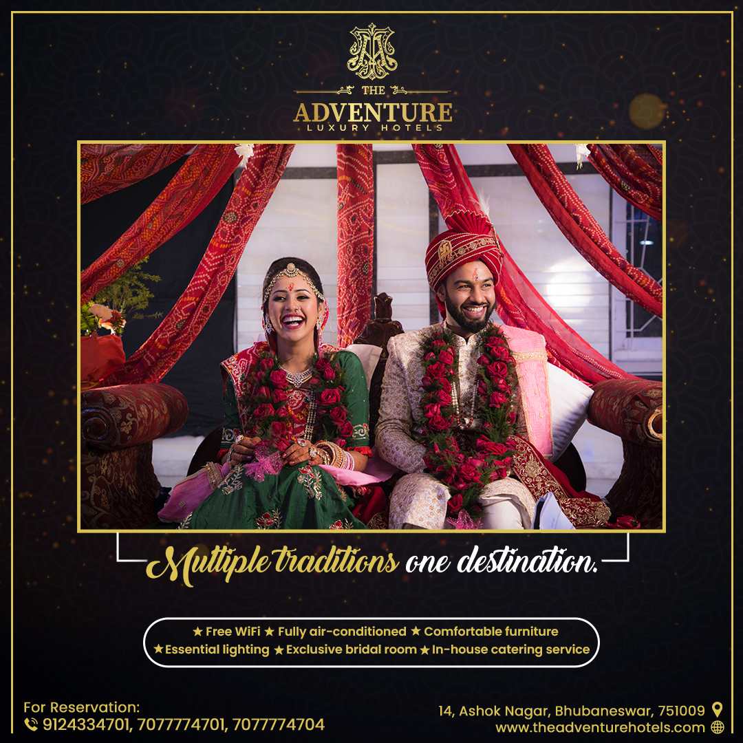 We’re happy to help you celebrate the start of your new life together. @theadventureluxuryhotels is ready to host your dreams, just tell us how you want to make it happen.
#theadventureluxuryhotel #hotels #luxuryaccomodation #odishatourism #room #comfortablestay #marriagehall