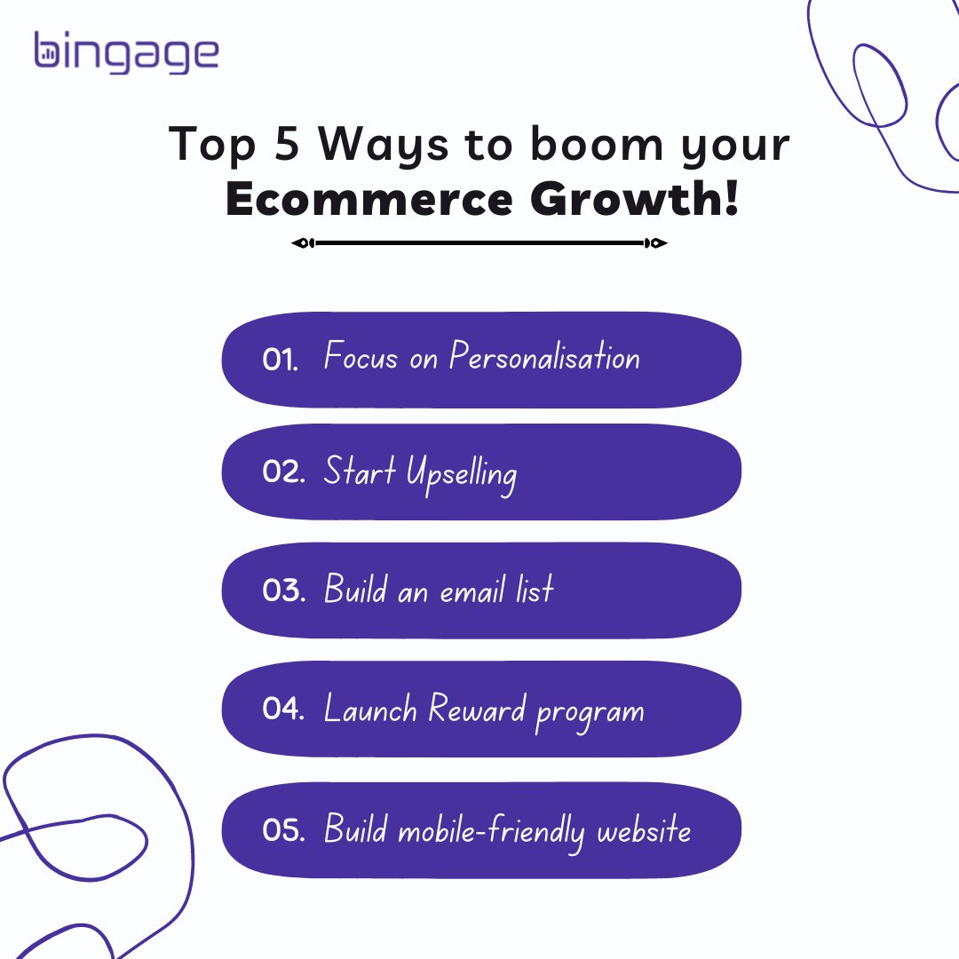 GetBingage's tweet photo. ✅Top 5 ways to boom your E-Commerce Growth!

Don’t be limited by your local market; find global opportunities for your E-commerce business.
Because With E-commerce, you can get access to a large number of customers. https://t.co/lVSAnGgKCj