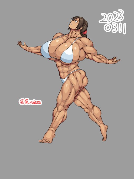 ポートレボディビル模写。白ビキニはいい。 