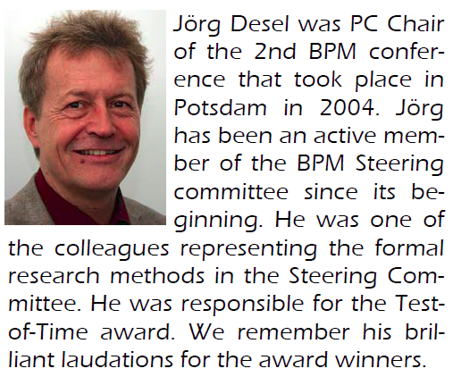 janmendling's tweet photo. Some important news on the steering committe of the @BPMConf. We thank leaving SC member Jörg Desel for his contributions and commitment! 
Text by @mathias_weske https://t.co/7uH6VTptaC