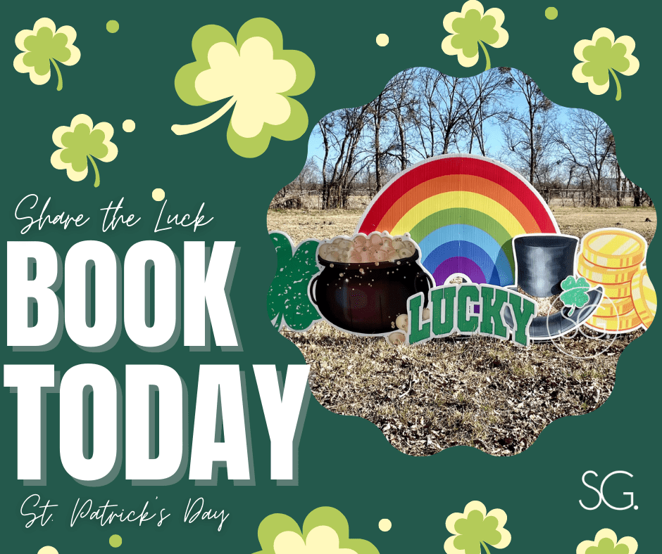 SGEastColumbus's tweet photo. Lucky people book early! ☘️  It's easy at https://t.co/yeFNxWIpx4! 🌈 
.
.
.
.
#signgypsies #stpatricksday #yardgreeting #lucky #holidays #luckyou https://t.co/5Vah0oM27s