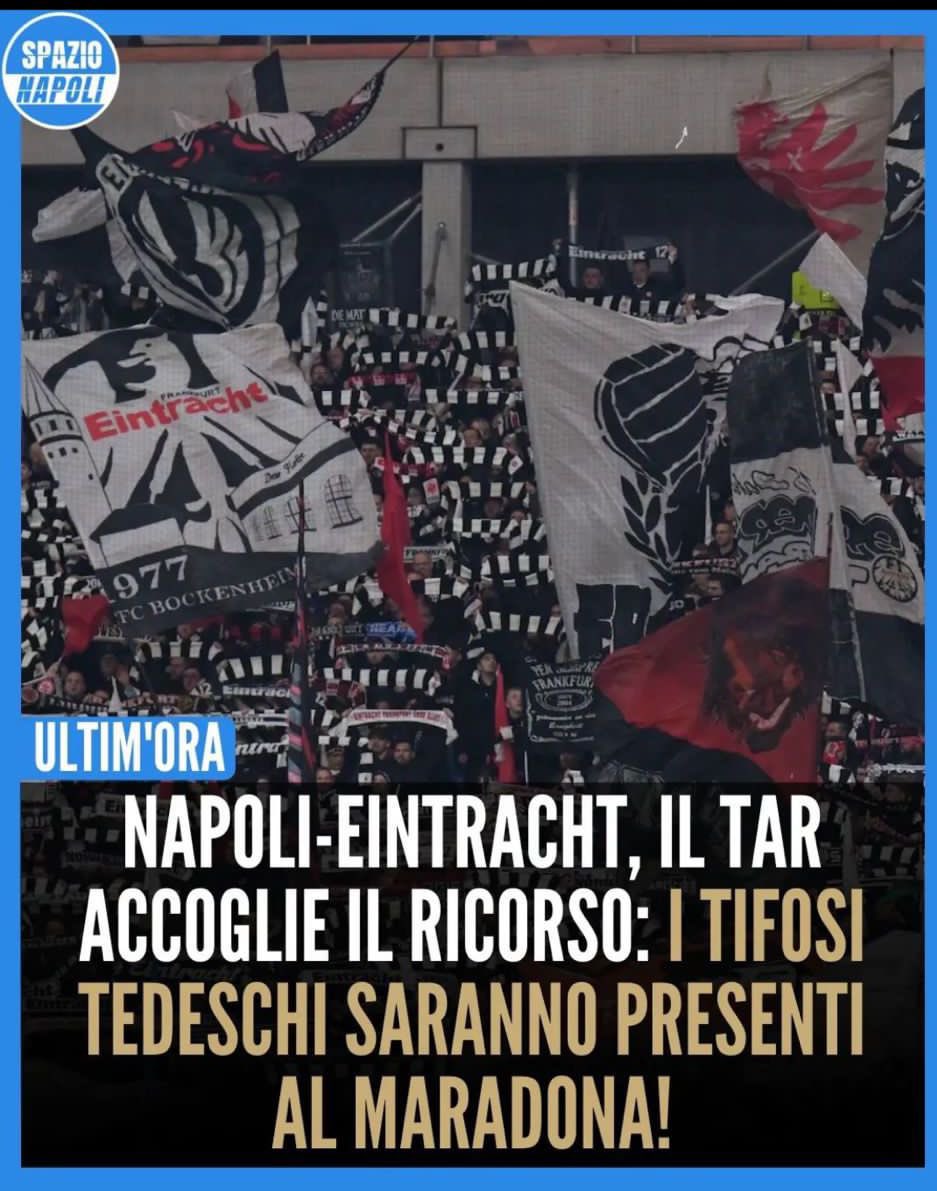 Fanatico_FFM's tweet photo. #Eintracht fans in #Napoli are probably allowed after all
As several Italian media reports, #EintrachtFrankfurt fans will be able to be in #SSCNaples for the #ChampionsLeague match. The Tar accepted the precautionary request of the German club
There is no official statement yet https://t.co/j01Pty3uL8