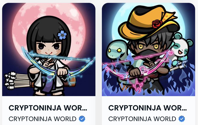 初めてのevo✨全然違う絵柄になるのも楽しいですね！月がきれいですね🌕#CNW #CRYPTONINJAWORLD #リ