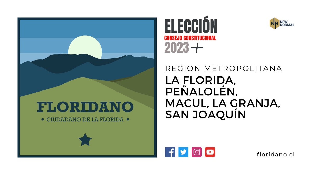 NewNormalCenter's tweet photo. FLORIDANO, medio de comunicación local, comunidad de amigos de la Comuna de La Florida. Noticias locales, emprendedores y fuerte compromiso con la participación ciudadana. Alcance regional.
Consultas por interno, tarifas disponibles en SERVEL.
Sitio web: https://t.co/ZPHlYLmaOu https://t.co/XIFzzkT8nS