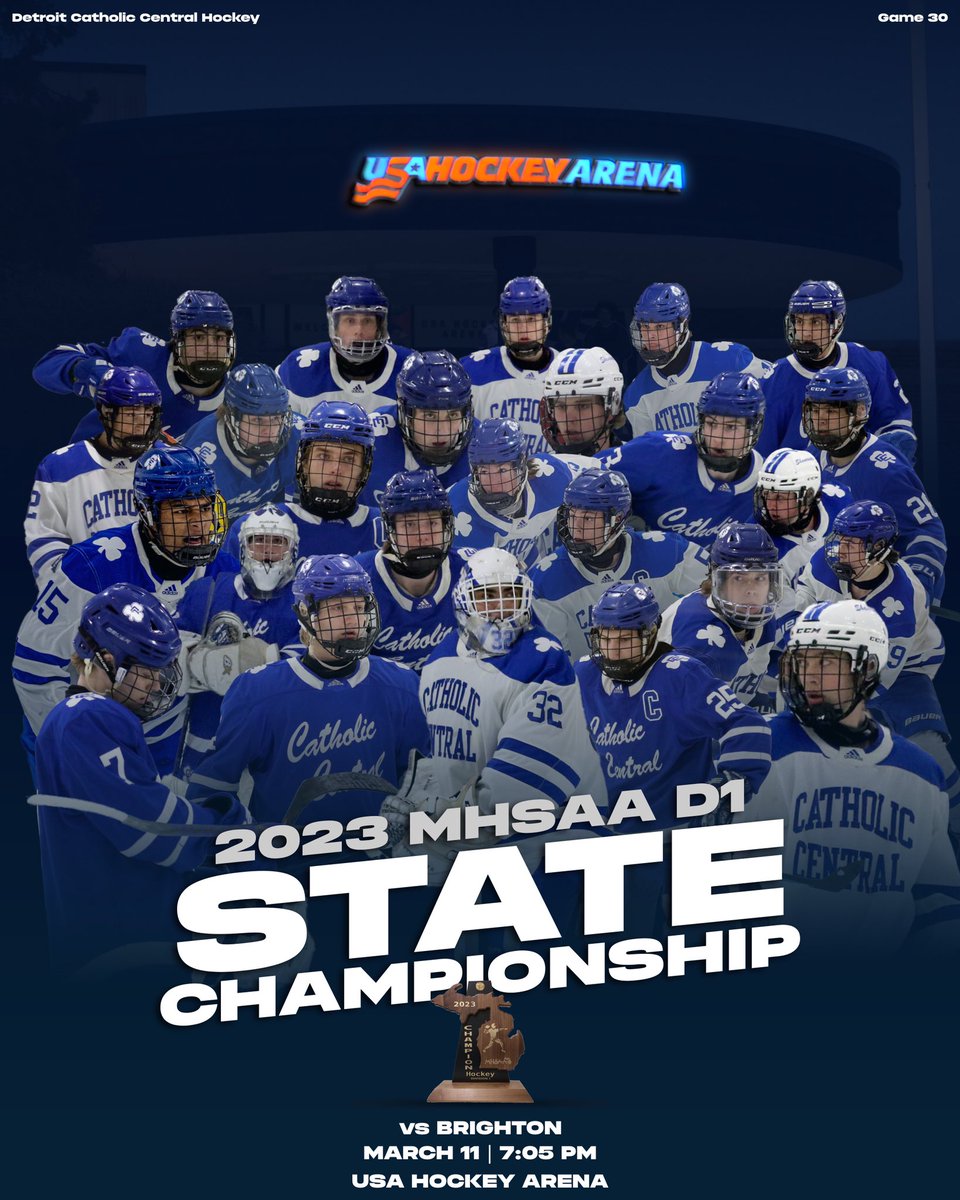 dcchockey's tweet image. GAMEDAY! STATE FINAL vs Brighton! 7:05 pm puck drop at USA Hockey Arena.  Wooden Mitten on the line! #ccpride #woodenmitten