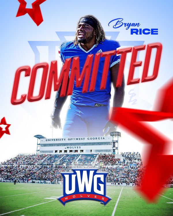 Bryan Rice (@rice25bryan) on Twitter photo I’m 100% committed to the University of West Georgia. <a href="/CoachD_Dean/">David Dean</a>
@CoachPatGamble <a href="/CoachMasters/">Nate Masters</a>
<a href="/UWGFootball/">West Georgia Football</a> I’m 100% committed to the University of West Georgia. <a href="/CoachD_Dean/">David Dean</a>
@CoachPatGamble <a href="/CoachMasters/">Nate Masters</a>
<a href="/UWGFootball/">West Georgia Football</a>