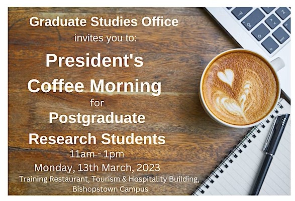 Looking forward to meeting  MTU Postgraduate Research Students at the President's Coffee Morning on Monday <a href="/MTU_ie/">Munster Technological University</a>  The winners of our recent Postgraduate Research Writing Competition will be be announced and presented with their prizes at this event.#research #graduatestudies