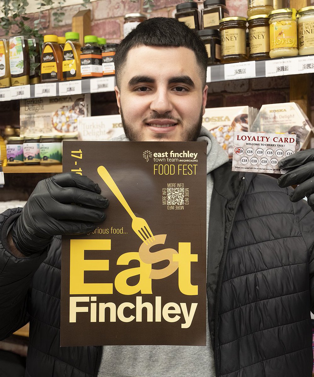 eftownteam's tweet photo. Thank you to Cherry Tree supermarket who are supporting the #EATFinchley Food Fest 17th-19th March! Ugur and his team have a loyalty card scheme - collect stamps to get £5 off your shopping. Visit them for fresh fruit and veg every day and organic produce 🍎🥑🍒🥕🌽 #eastfinchley https://t.co/og01tpagXt