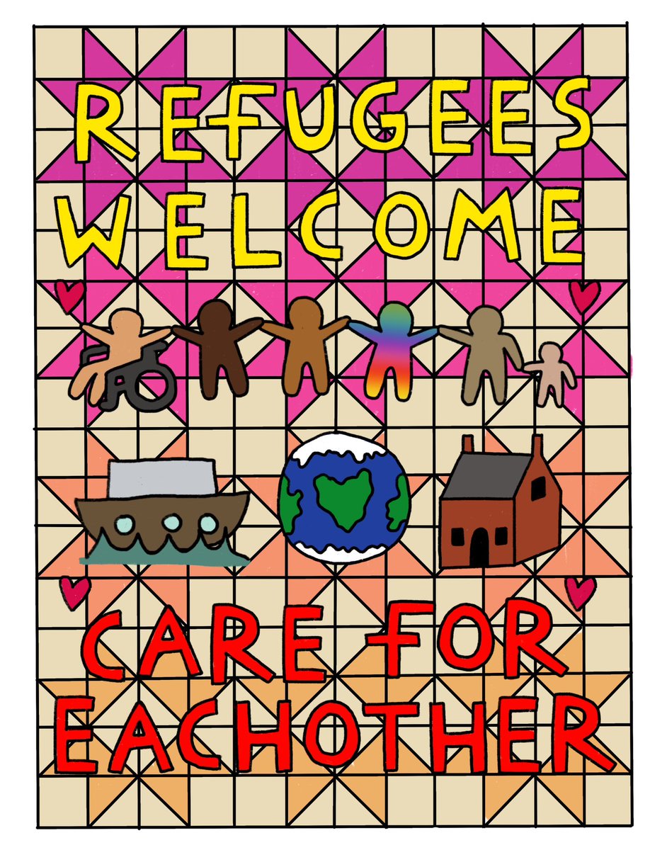 Hanecdote's tweet photo. REFUGEES WELCOME! CARE FOR EACH OTHER! FUCK THE BBC! https://t.co/ydUm3GAf5i