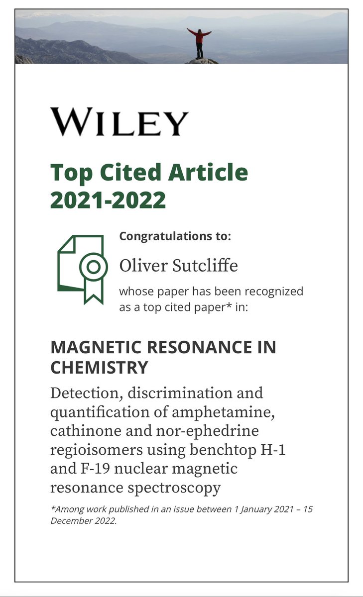 MANDRAKE (@mandrake_lab) on Twitter photo Our #collaborative study led by <a href="/RyanMewis/">Ryan Mewis</a> w/ <a href="/Matty_Hulme1993/">MattHulme</a> <a href="/armitahh/">Armita Hayatbakhsh</a> <a href="/NanoGirl13/">Rachel Brignall</a> <a href="/Nick_Gilb/">Nicolas Gilbert</a> <a href="/andyc1864/">Andy Costello</a> <a href="/ChristopScho/">ChristopherSchofield</a> David Williamson <a href="/ProfEKKemsley/">Kate Kemsley</a> on the discrimination of regioisomeric #NPS using BT NMR is a #topcitedarticle in <a href="/MagnResonChem/">Magn. Reson. Chem.</a>. Link: doi.org/10.1002/mrc.51… Our #collaborative study led by <a href="/RyanMewis/">Ryan Mewis</a> w/ <a href="/Matty_Hulme1993/">MattHulme</a> <a href="/armitahh/">Armita Hayatbakhsh</a> <a href="/NanoGirl13/">Rachel Brignall</a> <a href="/Nick_Gilb/">Nicolas Gilbert</a> <a href="/andyc1864/">Andy Costello</a> <a href="/ChristopScho/">ChristopherSchofield</a> David Williamson <a href="/ProfEKKemsley/">Kate Kemsley</a> on the discrimination of regioisomeric #NPS using BT NMR is a #topcitedarticle in <a href="/MagnResonChem/">Magn. Reson. Chem.</a>. Link: doi.org/10.1002/mrc.51…