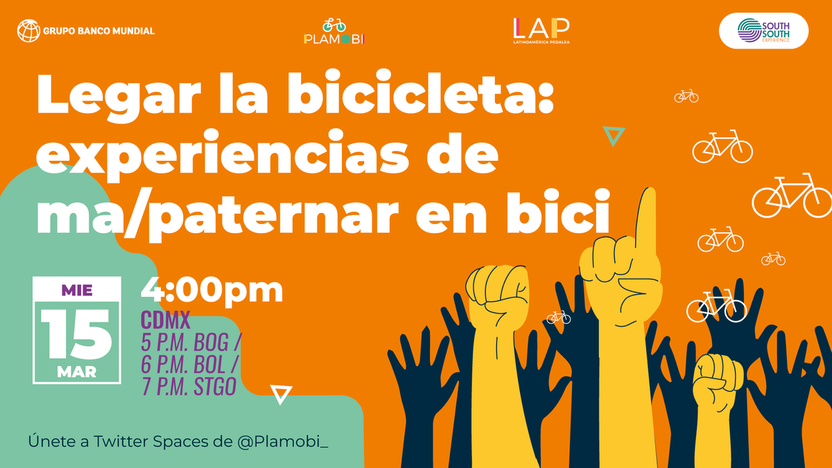 Llega nuestro space del mes, esta vez hablaremos sobre las experiencias de maternar y paternar en bici

Como siempre tendremos invitadas e invitados, atentos a nuestras redes y no olviden agendarse para está conversación 
x.com/i/spaces/1dRKZ…