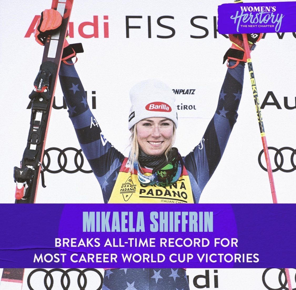OnHerTurf's tweet photo. MIKAELA SHIFFRIN HAS BECOME THE WINNINGEST ALPINE SKIER OF ALL TIME ๐
She breaks Ingemar Stenmarkโs 34-year-old record, earning 87 career alpine skiing FIS World Cup victories ๐
@MikaelaShiffrin | @NBCOlympics https://t.co/0HhVpWU2Tq