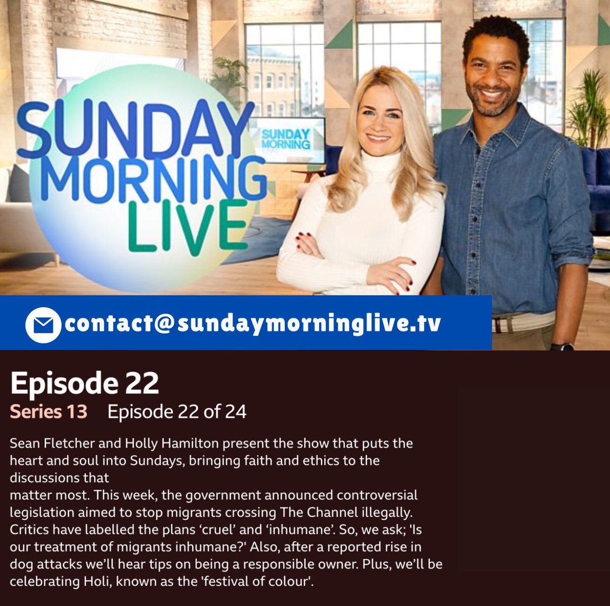 BBCSundayMorningLive (@bbcsml) on Twitter photo Don't wait until the show airs - share your thoughts with us now by commenting below or emailing us at contact@sundaymorninglive.tv
We can't wait to hear your opinions and insights on this topic.
#bbcsml #SundayMorningLive #BBCOne Don't wait until the show airs - share your thoughts with us now by commenting below or emailing us at contact@sundaymorninglive.tv
We can't wait to hear your opinions and insights on this topic.
#bbcsml #SundayMorningLive #BBCOne