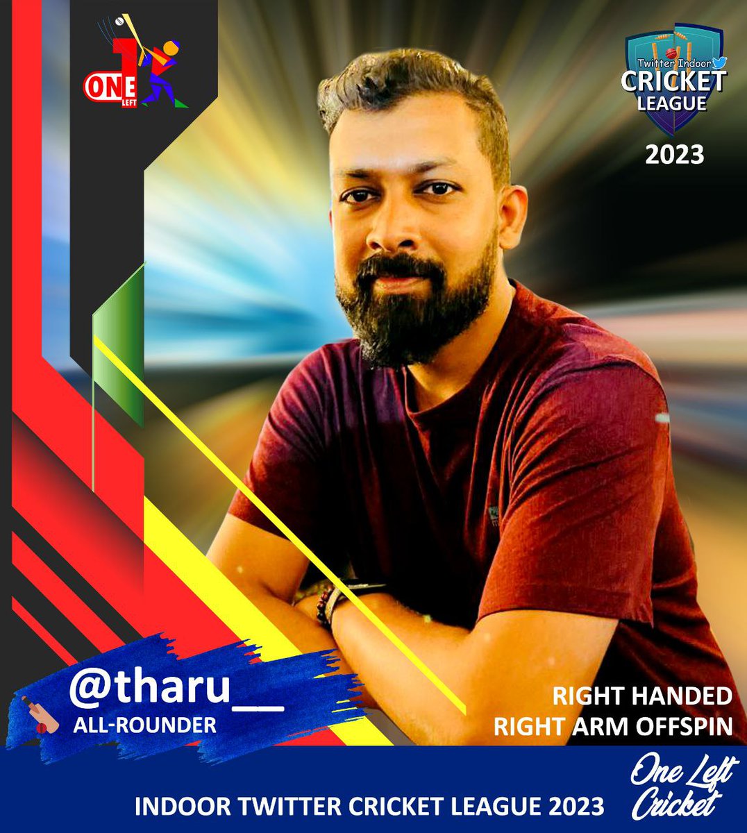 OneLeftCricket's tweet photo. Introducing #OneLeftCricket Player @tharu__.

හිරු සඳුගෙ පාලු මකා තණතිල්ලට ආලෝකයක් ගෙනදෙනන්ට සැරසෙන, #OneLeftCricket වමේ රැවුලා. #IndoorTCL23 https://t.co/AoHTpCJWu4