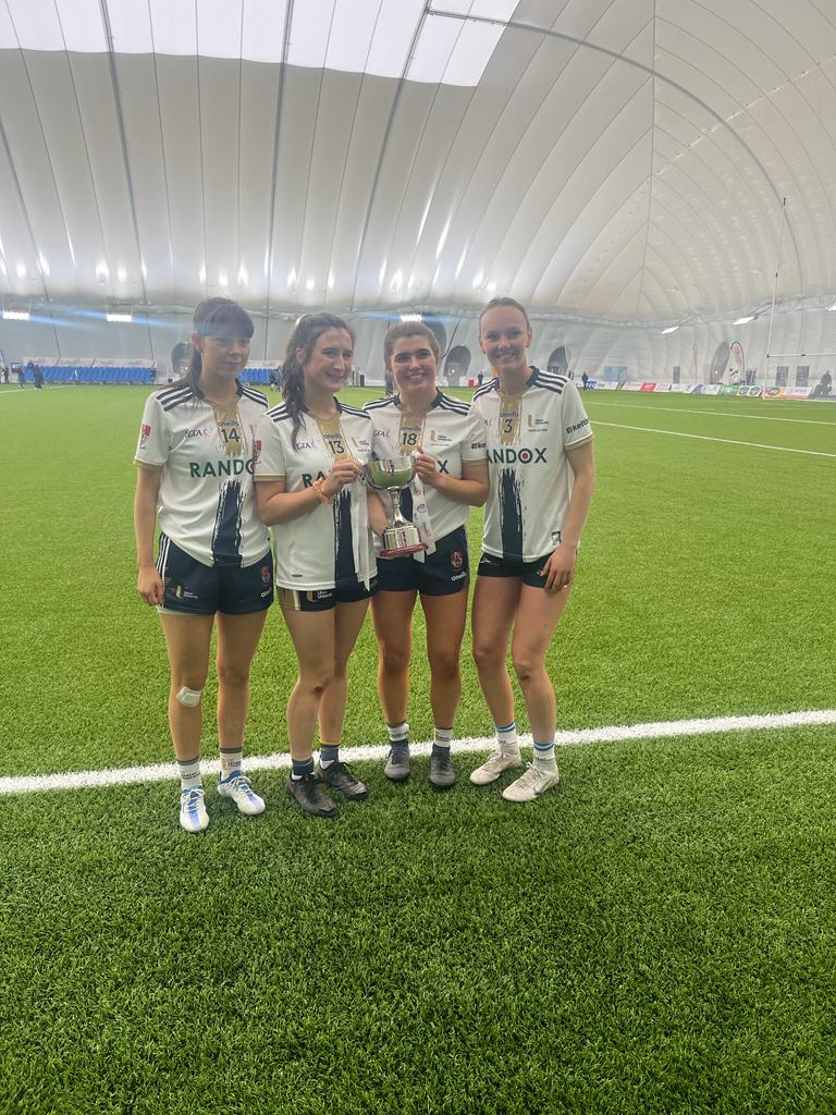AntrimLGFA's tweet photo. Congratulations to @ulsterunigaa and especially our senior county players Ciara Brown, Aoife Taggart and Clare Emerson who won the @ladieshec Giles Cup by beating MTU 4-14 to 1-9.
Special mention to Maria O'Neill who picked up the Player of the Match award
#SaffsTogether 🟡⚪ https://t.co/vyBax4kxxj