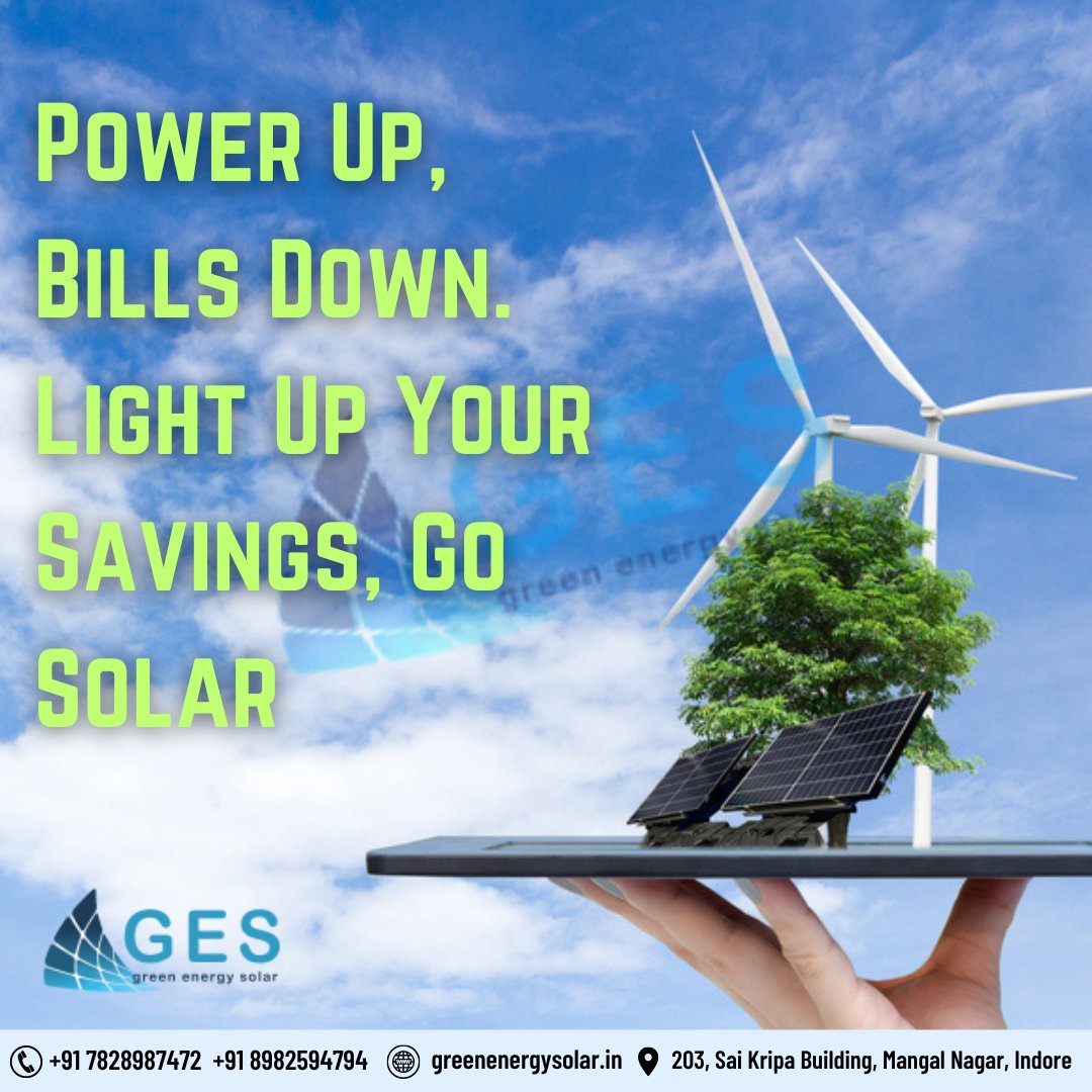 Power Up, Bills down. Light Up your Savings, Go Solar with #greenenrgysolar 
.
.
Get in touch with Us here on Call : 7828987472
.
.
#greensolar #indoresolar #solarpanels #solarenergy #solarpower #cleanenergy #bestsolarcompany #indoresolarcompany #solarpanelinstallation