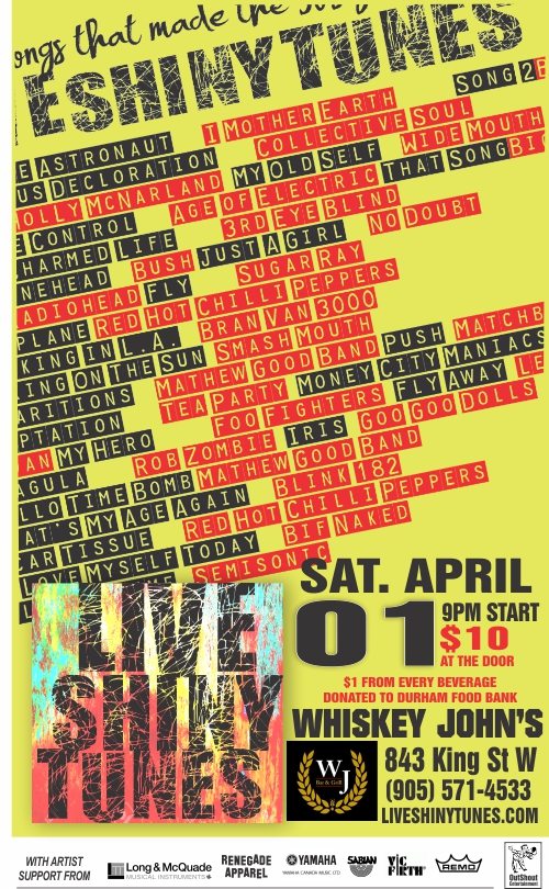 Saturday, April 1st, we're rocking Whiskey John's in #Oshawa