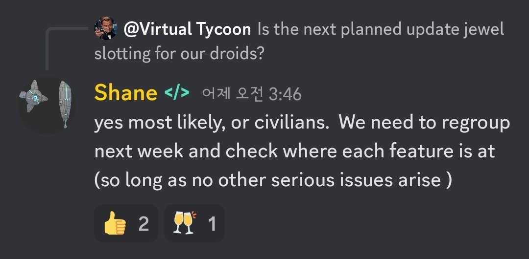 ✅️E2 Discord Q&amp;A🌟
Q. Next planned update ? 
A. Civilians!

#Earth2 #E2 #어스2 #E2fam #Metaverse #Cydroids #web3 #VirtualReality