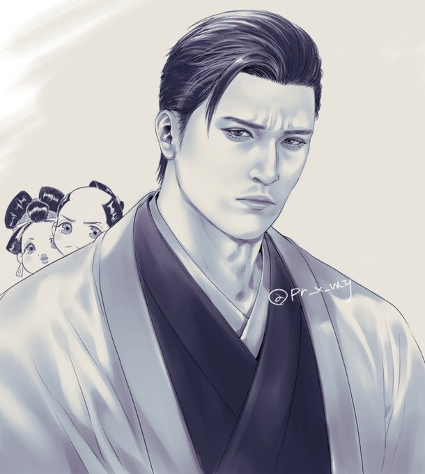 いつも3に合わせて描いてたけど維新極で髪型変わってて可愛かった💇‍♂️ 