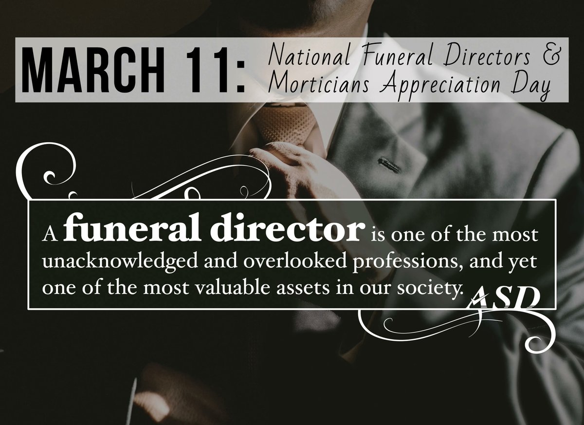 It’s National Funeral Director &amp; Mortician Day! Today, we honor your inspiring dedication to serving families in need!  Funeral Directors are one of the greatest unsung heroes of the world. Thank you for the commitment, selflessness &amp; hard work you demonstrate every day!