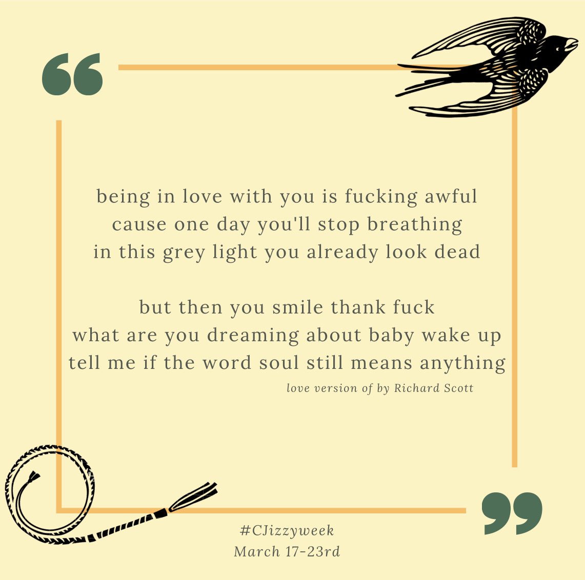 CJizzy_Week's tweet image. Holy shit!!! Six days until #cjizzyweek starts!!!