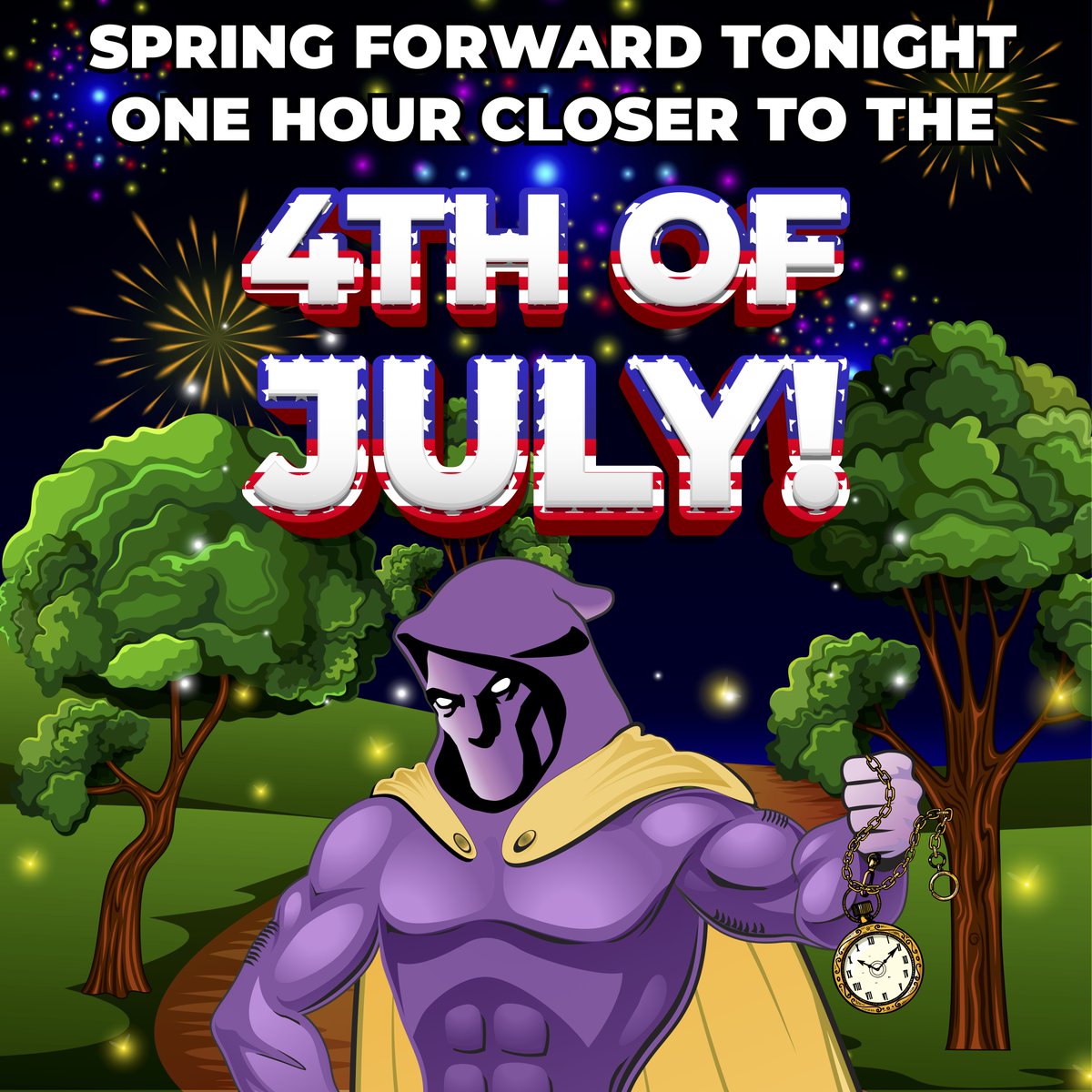 Daylights Saving means one hour closer to our favorite holiday, THE FOURTH OF JULY! ⏰ ⏰ ⏰ ⏰ #phantomnation #fireworks #lightupthesky #july4th #phantomfireworks #springcleaning #springahead #daylightsavingstime #marchmadness #stpatricksday