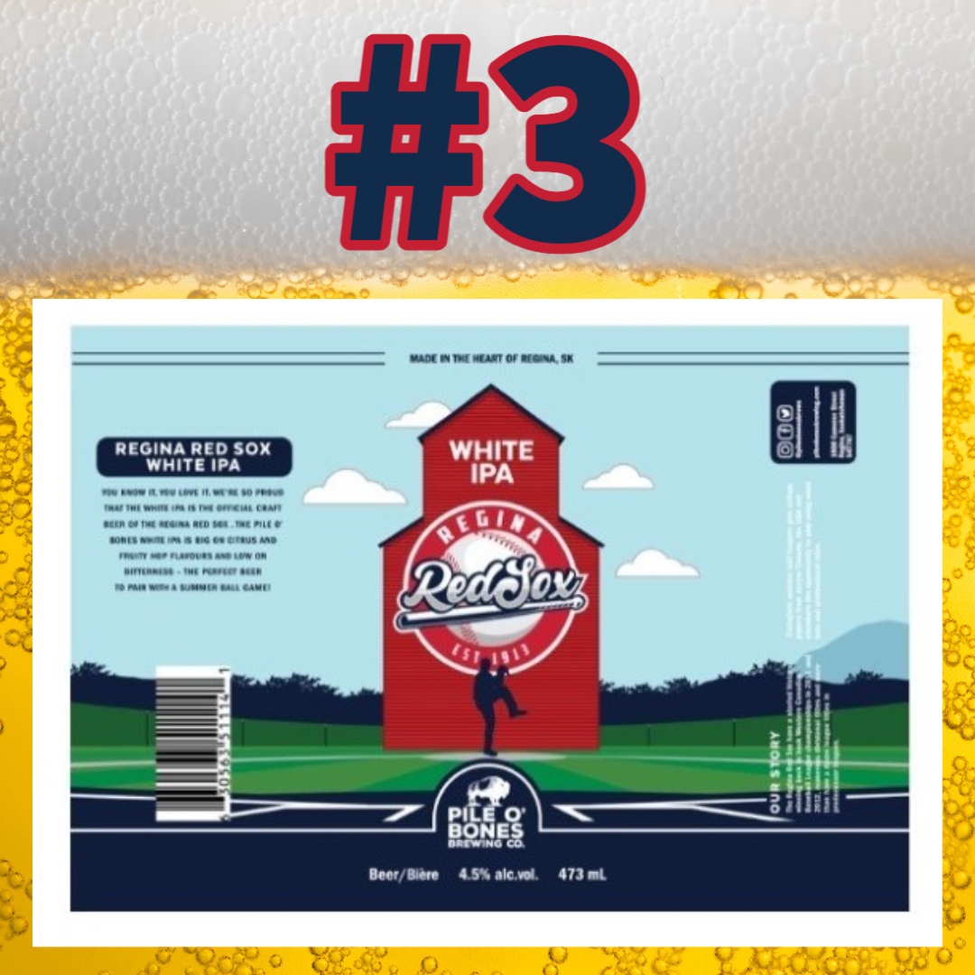 🍻 In partnership with Pile O’ Bones Brewery please give an ice cold welcome to the newest member of our team -  Regina Red Sox White IPA Tallboy.  

‼️We want our fans and followers to choose the label for this outstanding craft beer! ‼️

TELL US YOUR PICK: #1, #2 or #3?!