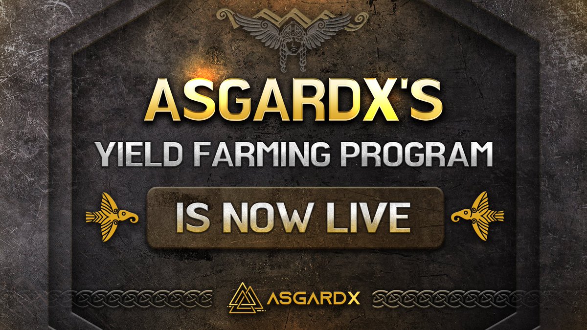 asgardx_world's tweet photo. #AsgardX's Yield Farming Program Is Now Live! 
 
We are thrilled to announce that our Yield Farming Program is now live! Starting today, you can start earning rewards by providing liquidity to our liquidity pools. 
 
Here's the link to our liquidity page: https://t.co/7suFomEGSt https://t.co/RpGliHCzOr