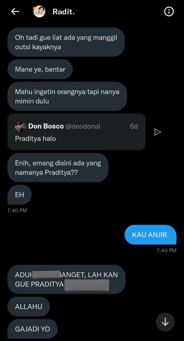 khalilthalla's tweet photo. Setelah lupa nama dia Praditya, mungkin sekarang dia lupa unamenya dia pradityandru https://t.co/p1CXZ6hIeF
