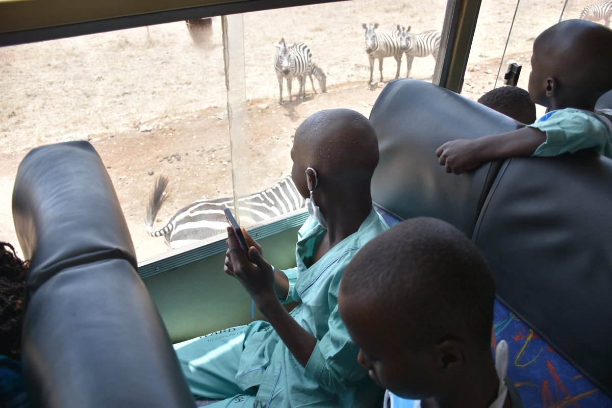 KNH Paediatric Oncology patients from Wards 1E and 3D were treated to an exciting experience as they were taken to a game drive tour of Nairobi National Park courtesy of Mr. Steve Isaacs, a partner to the hospital. #KNHinakujali