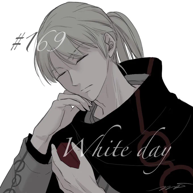 お題「ホワイトデー」 #アフト版深夜の真剣お絵かき60分一本勝負 本当に大切な人には渡さずにきたのではないですか?と思ってしまった若い頃のヴィザ翁