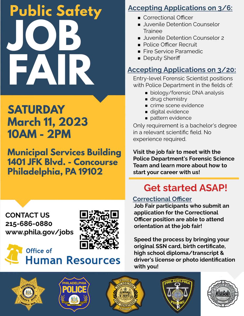 Check out the JOB FAIR 👇 TODAY if you want to work with one of <a href="/PhilaOEM/">Philadelphia OEM</a>'s great partners. 

Check out: phila.gov/departments/oe… if you want to work for our team! 

#PHLJobs