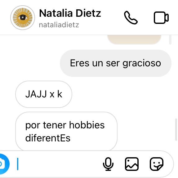 Mi forma de expresarle cariño a natalia