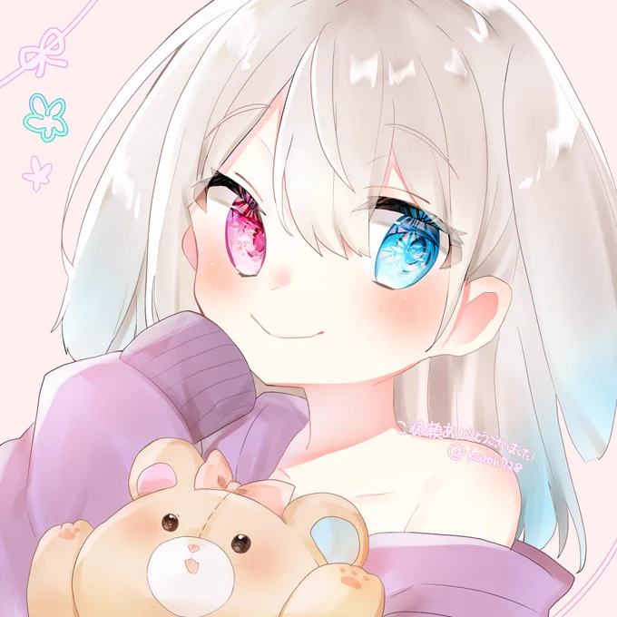 ご依頼にてアイコン描かせて頂きましたー!オッドアイが可愛いですっ 