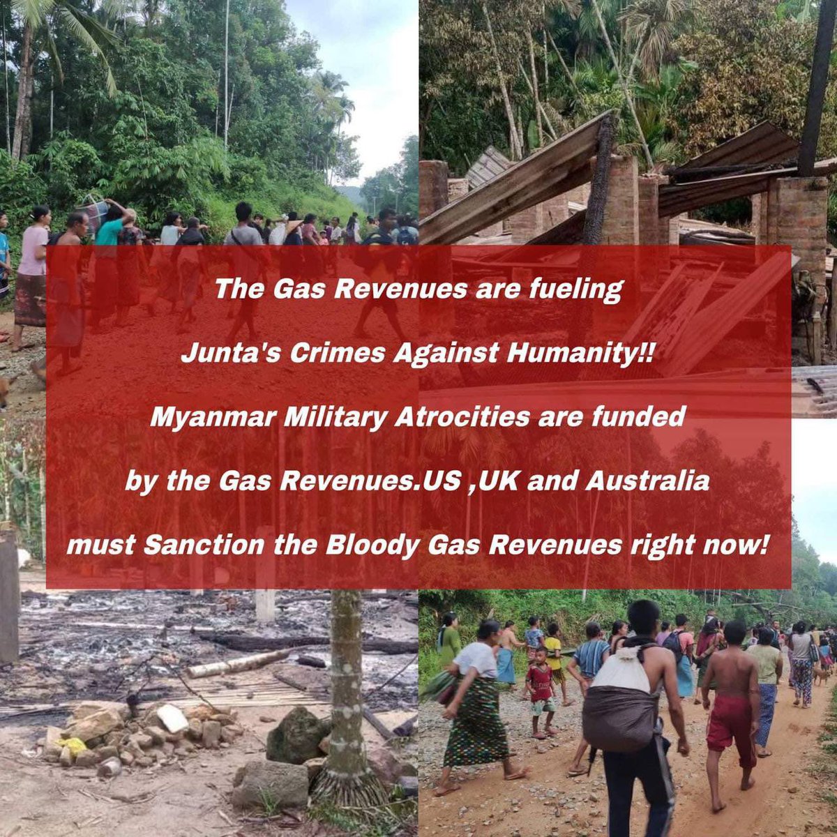 saw_shn's tweet photo. Hundreds of millions of dollars in revenues from natural gas projects still flow to the Junta - helping in committing genocide and crimes against humanity. EU imposed sanction on MOGE. We are calling US, UK &amp; Australia to do the same. #US_SanctionMOGE 
@POTUS 
@pttplc_official https://t.co/SfWqo9b6CQ
