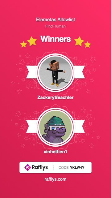BobThom29436386's tweet photo. @FindTruman @Element_Market @Ethanyick233 Congratulations! For winners of Elemetas Allowlist, please DM FindTruman and provide with your ERC20 address in 24Hrs to claim your rewards.

@ZackeryBeachler
@xinhettien1 https://t.co/wLY91TawF4