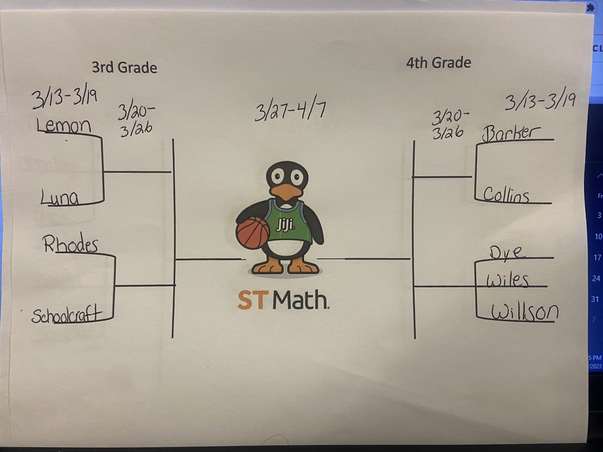 FillmoreOKC's tweet photo. Who will win the challenge this week? It begins on Monday of Spring Break! #marchmathness @STMath https://t.co/i90eDGWj7F