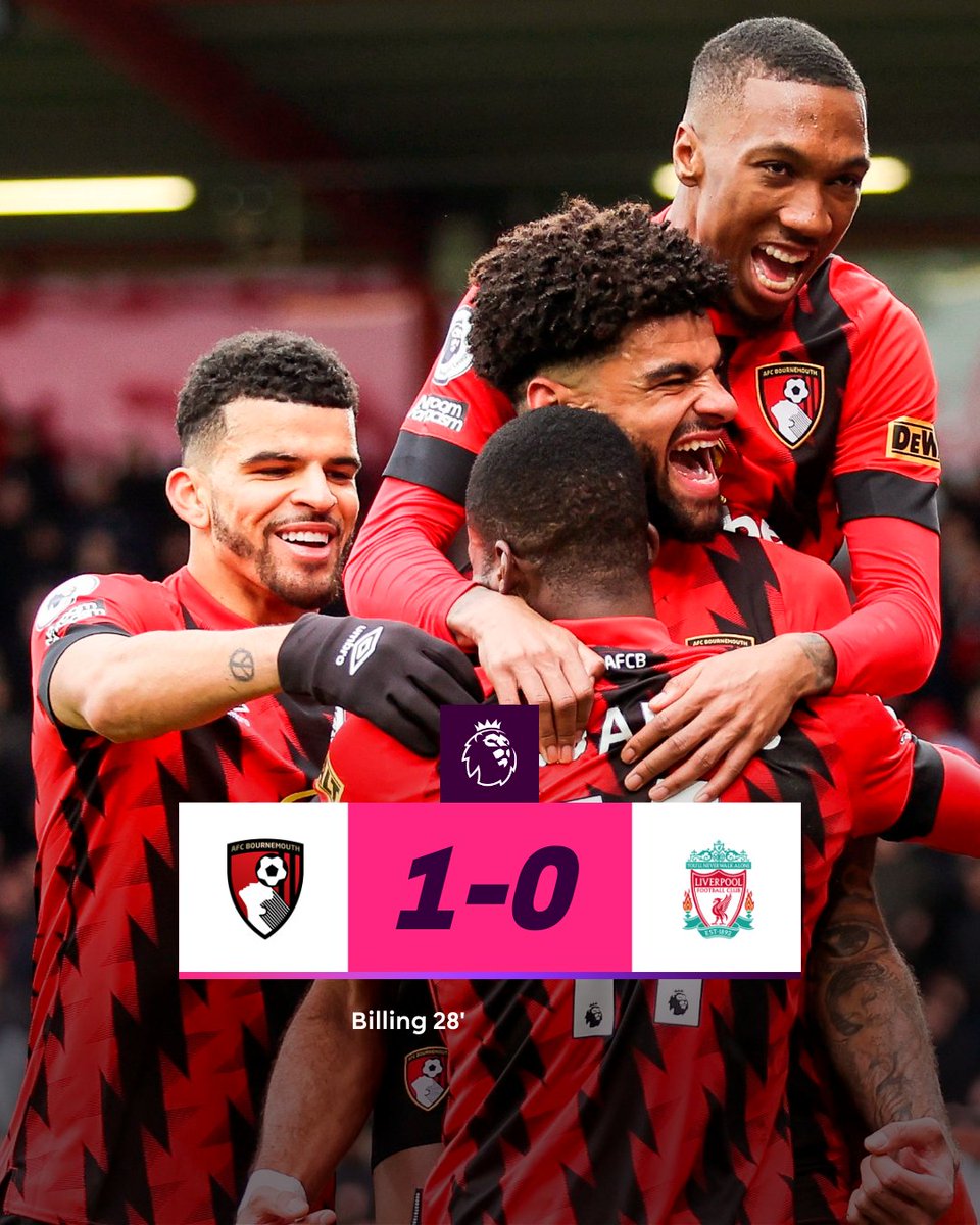premierleague's tweet photo. A huge three points for @afcbournemouth 🍒
 
#BOULIV https://t.co/jVNwgv43bw