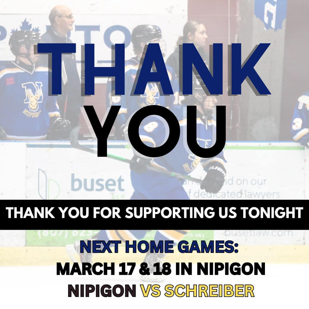 Nipigon Elks (@nipigon_elks) on Twitter photo Nipigon Elks are on the road this weekend for the first two games of our semifinal series vs <a href="/SchreiberFlcns/">Schreiber Falcons</a> #LJHLplayoffs Nipigon Elks are on the road this weekend for the first two games of our semifinal series vs <a href="/SchreiberFlcns/">Schreiber Falcons</a> #LJHLplayoffs