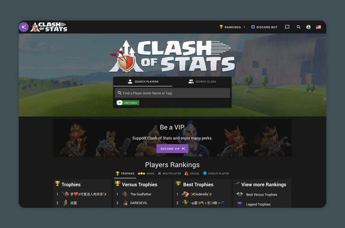MadeWithVueJS on Twitter ".ClashOfStats is a Clash of Clans dashboard madewithvuejs, showing