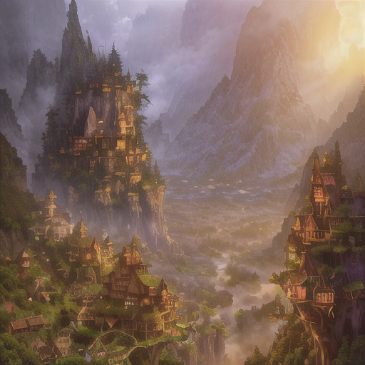 lightning_joyce's tweet image. via @aikit_tech 
Prompt: &quot;valley, fairytale treehouse village covered, , matte painting, highly detailed, dynamic lighting, cinematic, realism, realistic, photo real, sunset, detailed, high contrast, denoised, centered, michael whelan&quot;
#stablediffusion #aiimage #ai
