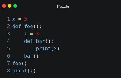 mmmmmrwta's tweet image. 🐍 #PythonPuzzle: Can you solve this Python puzzle? What will be the output of the following code?
Reply with your answer and see if you got it right! #Python #Programming #Puzzle