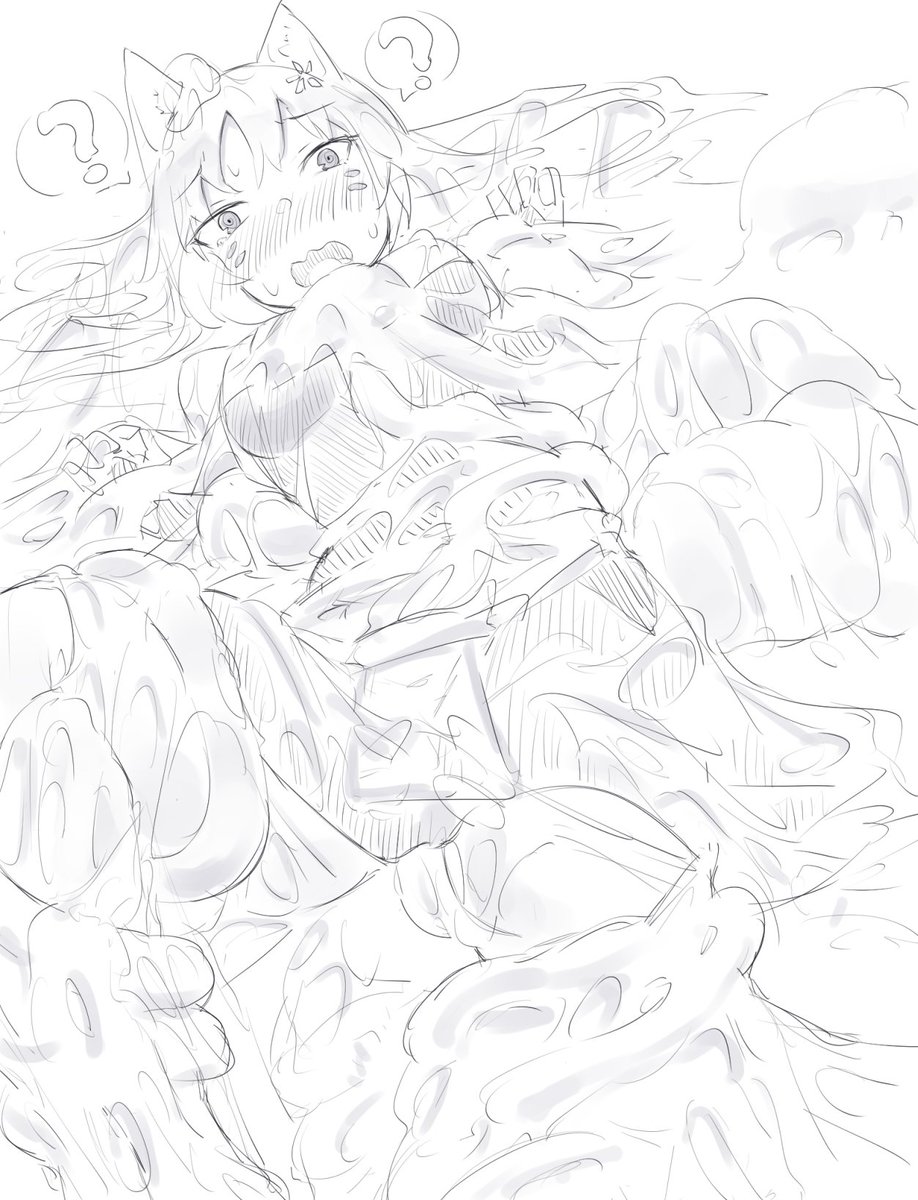 ご指名コハクさん
> ここだけの話初登場の時のコハクさんがめちゃくちゃ好みなのであの時の服装でこれまた懐かしいヌタウナギトラップでねっばねばに… #odaibako_korigitsune https://t.co/rhCigq8Mnv 