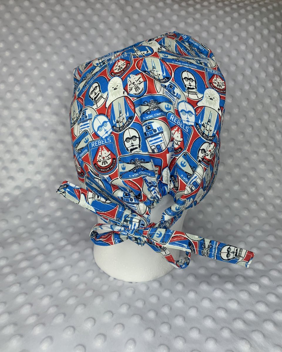 Star Wars themed scrub cap for a new client.

These unisex surgeon-style scrub caps are available with or without buttons on the side for face masks. 

#handmade #skylodesigns #handmadewithlove #handmadegifts #custommade #freeshipping #madeinusa #elpaso #Texas #etsy #scrubcaps